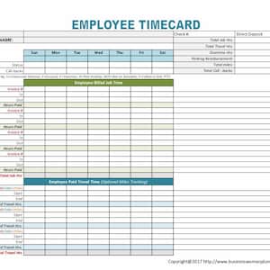 Fiche de présence de l'employé