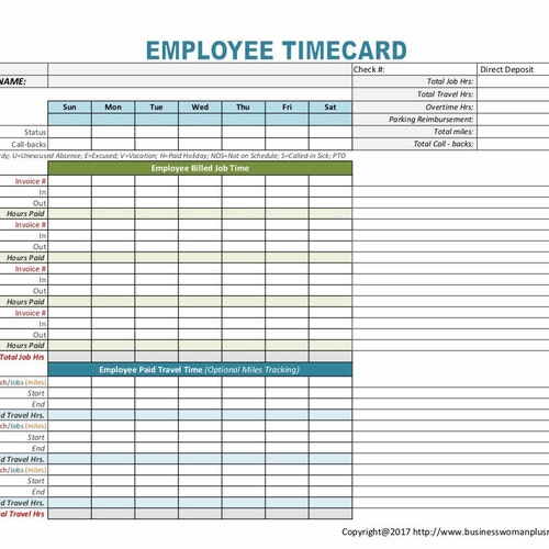 Employee Timecard - Etsy