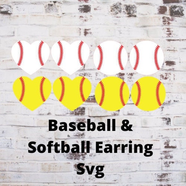 Baseball Studs Svg/Softball Earrings Svg/Earrings/Sports Earrings Svg/Sports Svg/Baseball Mom/Softball Mom/Baseball/Softball/Glowforge