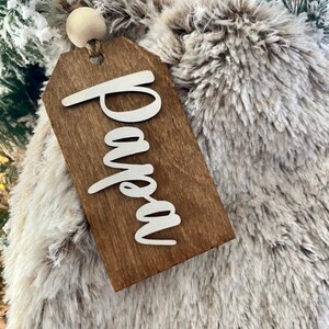 Personalized Wooden Stocking Tag/Christmas Stocking Tags/Wood tags/Stocking Name Tags/Custom Name Tags/3d Stocking Name Tags