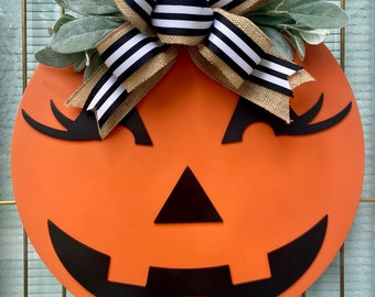 Door Hanger/Halloween Door Hanger/Pumpkin Door Hanger/Front Door Decor/Pumpkin Decor/Fall Door Hanger/Fall Decor/Halloween Decor/Fall