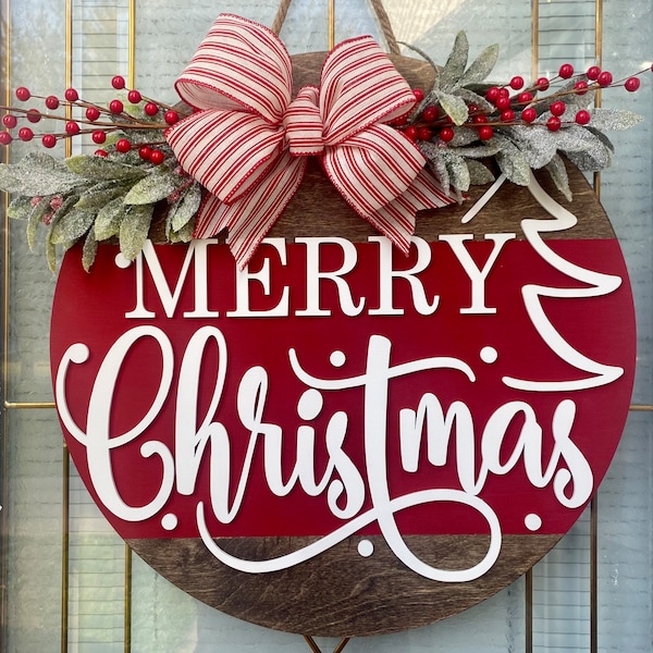 Christmas Door Hanger/Christmas Door Decor/Merry Christmas Sign/Door Hanger/Christmas Decor/Merry Christmas/Home Decor