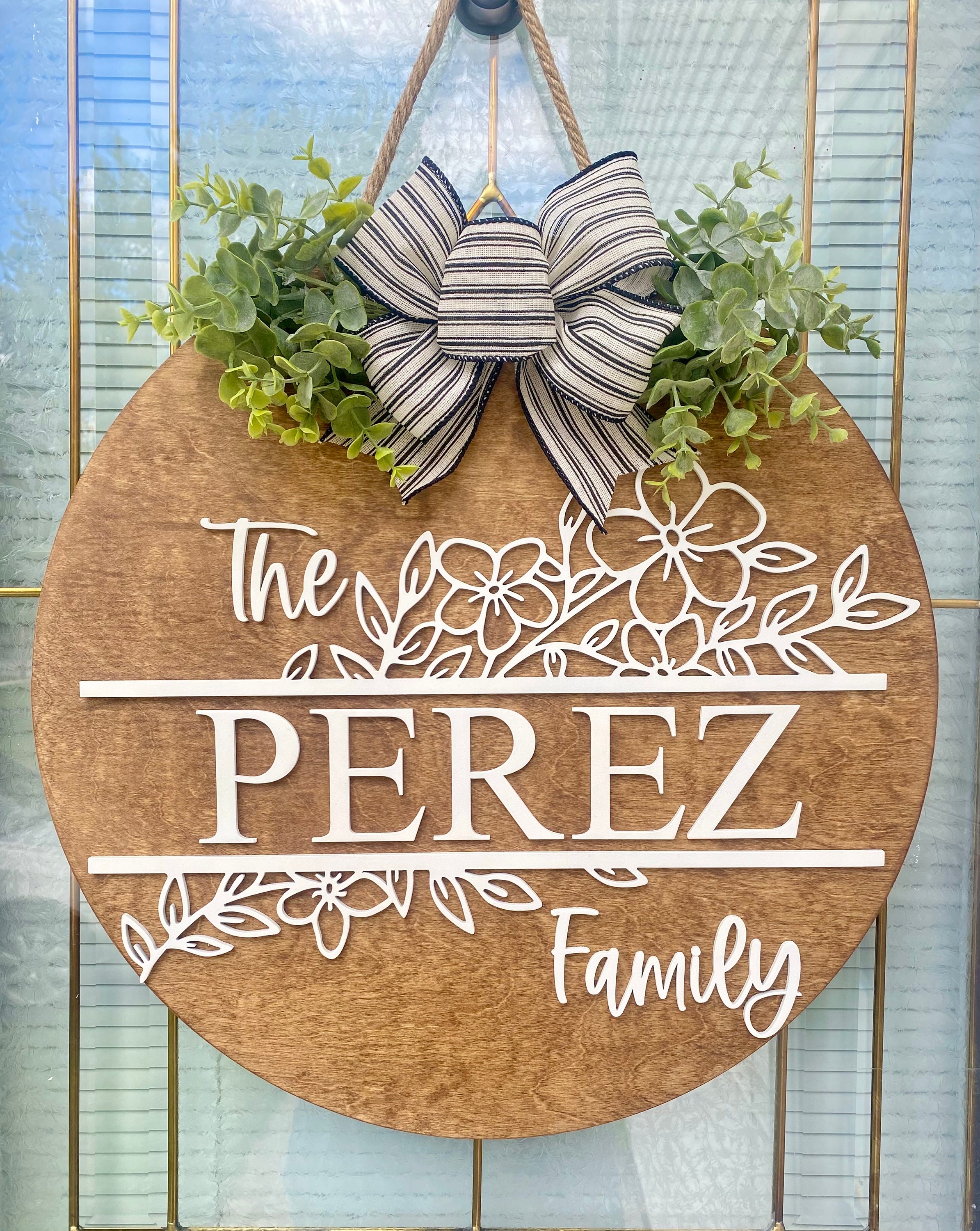Door Hanger/family Door Hanger/floral Door Hanger/front Door Decor/last ...