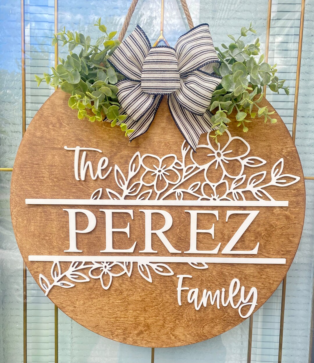 Door Hanger/family Door Hanger/floral Door Hanger/front Door Decor/last ...