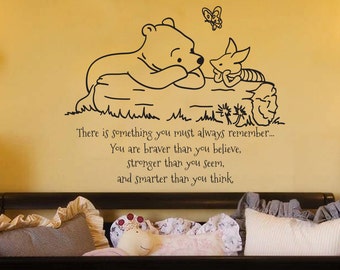 Classic Pooh and Piglet Always remember baby child quote vinyl wall decal