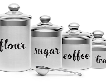 Canister Label Decals Flour Sugar Coffee Tea Labels Vinyl Decal