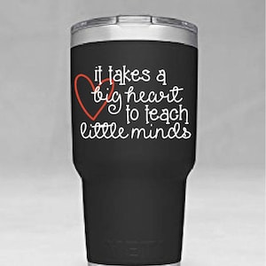 Yeti Decal It Takes a Big Heart to Teach Little Minds Teacher Gift Vinyl Decal image 1