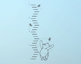Classic Winnie the Pooh growth chart vinyl wall decal