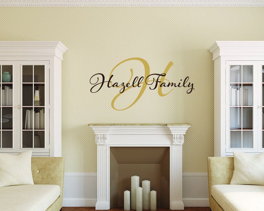 Family Name Monogram Vinyl Decal Initial Family Last Name Vinyl Wall ...