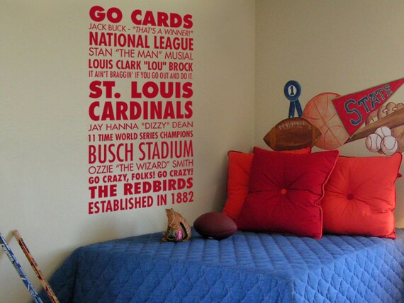 Go Cards St Louis Cardinals Baseball Sports Subway Art Vinyl