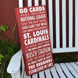 St. Louis Cardinals Baseball Subway Art Wood Sign Vinyl Decal Wood sign