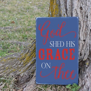 God Shed His Grace on Thee America the Beautiful Patriotic Song Lyrics Vinyl Decal Wood Sign
