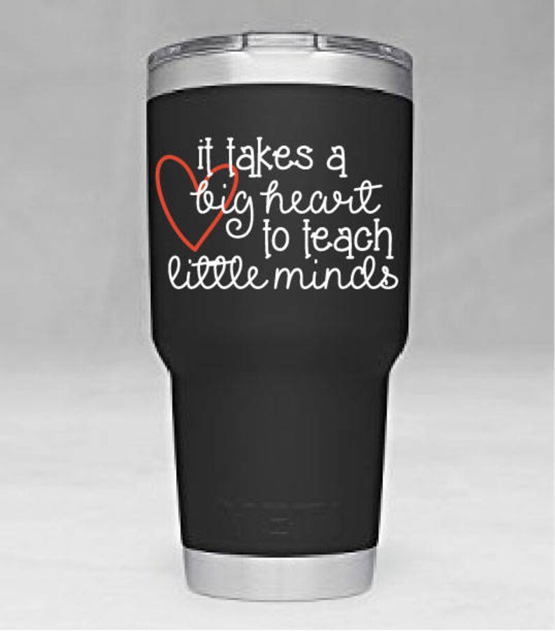 Yeti Decal It Takes a Big Heart to Teach Little Minds Teacher Gift Vinyl Decal image 1