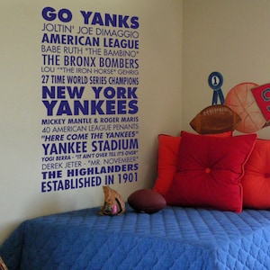 New York Yankees Sports Subway Art Vinyl Wall Decal