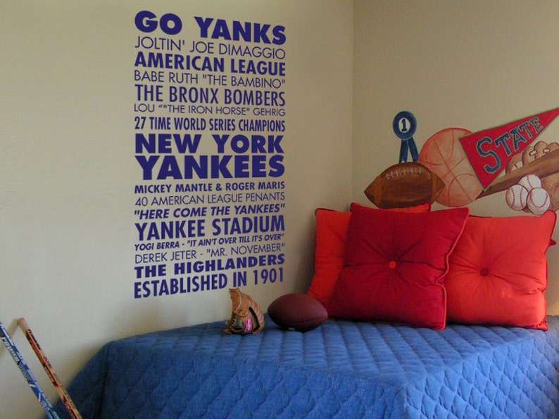 New York Yankees Sports Subway Art Vinyl Wall Decal