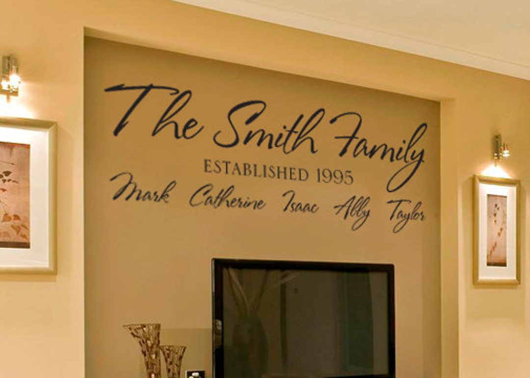 Personalized Family Name Vinyl Wall Decal Established Year Family ...