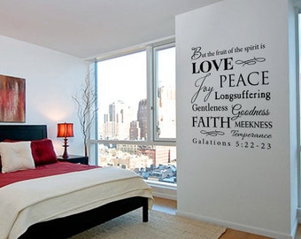 Fruit of the Spirit KJV Galations 5 scripture vinyl wall decal