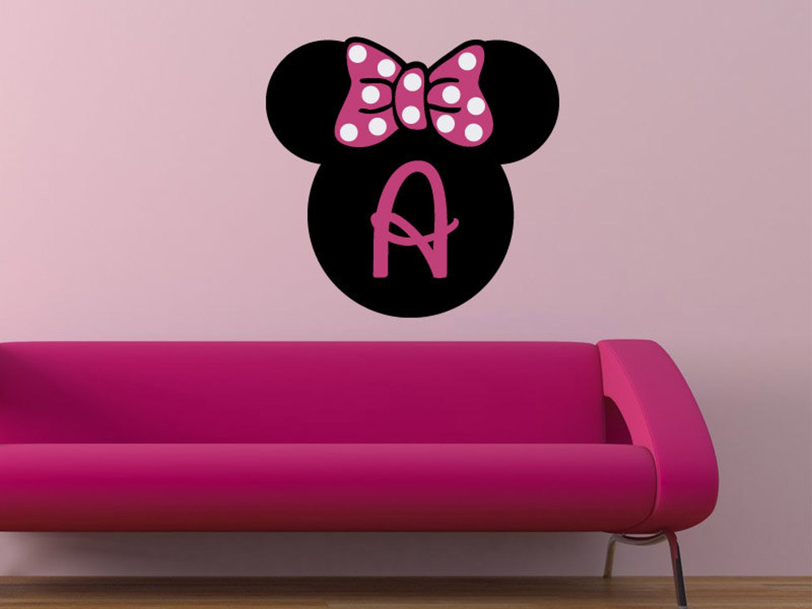Minnie Mouse Personalized Initial Monogram Vinyl Wall Decal Etsy