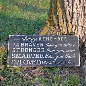 Always Remember You are Braver Winnie the Pooh Quote Wood Sign Vinyl Wood Sign