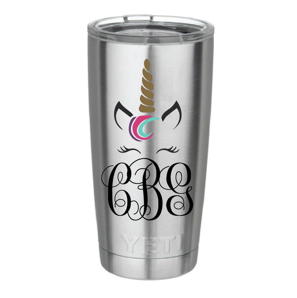Unicorn Monogram Yeti Tumbler Decal Yeti Cup Decal
