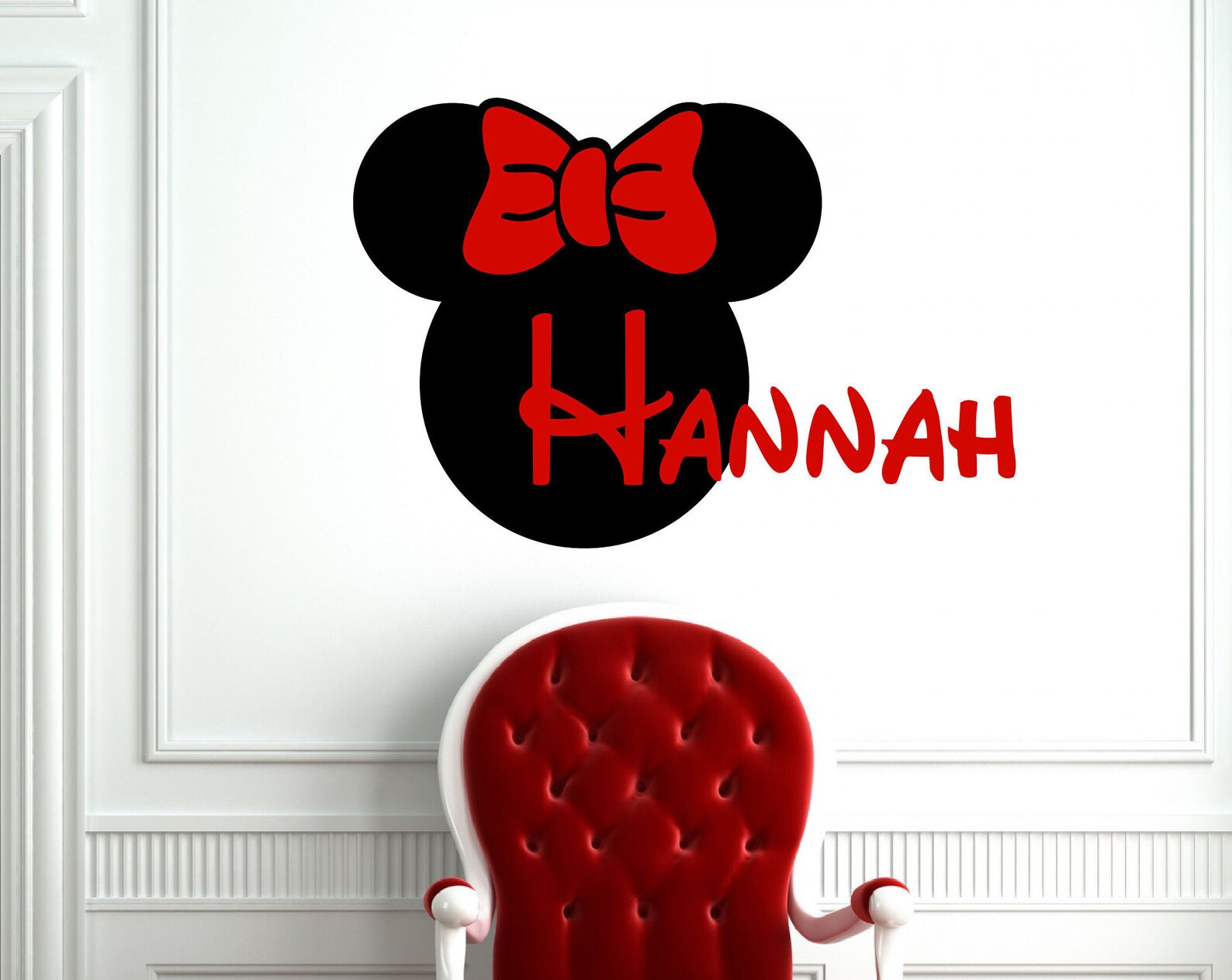 Minnie Mouse Personalized Monogram Vinyl Wall Decal - Etsy