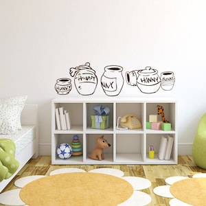 Winnie the Pooh's hunny pots vinyl wall decal