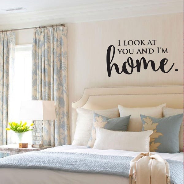 I Look At You and I'm Home Finding Nemo Dory Quote Couples Room Vinyl Wall Decal Wall Sticker