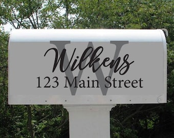 Mailbox Decal Personalized Name and Address Vinyl Decal Family Name and Initial Mailbox Label