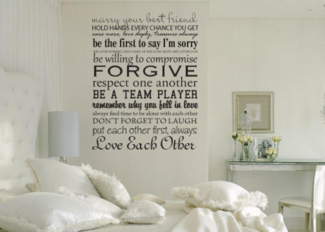 Rules for Couples Bedroom Vinyl Wall Decal - Etsy