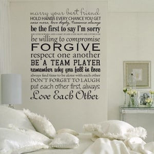 Rules for Couples Bedroom Vinyl wall decal