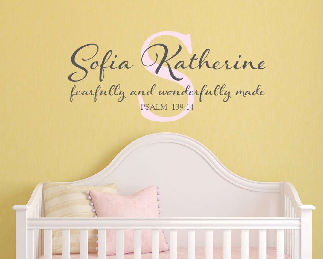 Monogram Personalized Name Scripture Bible Verse Name Vinyl Wall Decal ...