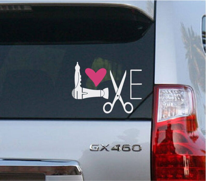 Love Hair Salon Hair Stylist Hair Accessories Vinyl Car Decal Etsy