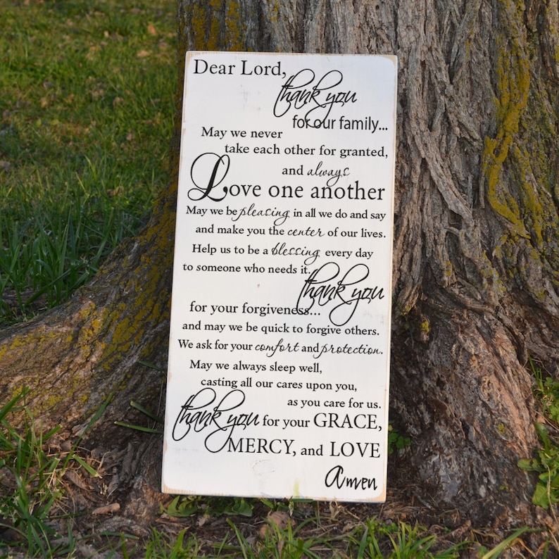 Family Prayer Wood Sign Vinyl Decal Wood Sign Etsy