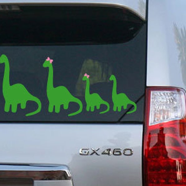 Dinosaur Family Vinyl Car Decal Long Neck Family Car Sticker