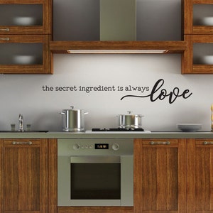 The Secret Ingredient is Always Love Kitchen Vinyl Wall Decal - Etsy