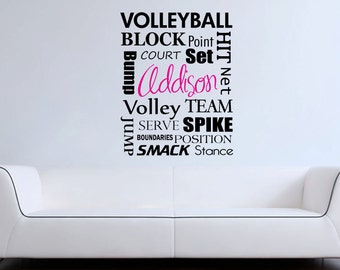 Volleyball Subway Art Monogram Wall Word Decal