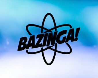 BaZINGa Big Bang Theory Vinyl Decal 12 Colours 2 Sizes Sheldon Science Sticker