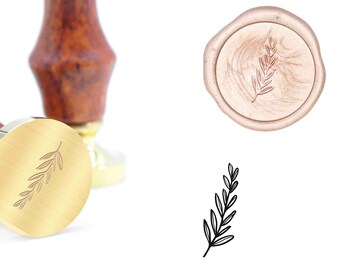Leaf Lines Pattern Fern Wax Seal Stamp - Wedding Wax Seal Stamp Kit