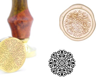 The Flowers and plants  Mandala wax seal stamp wedding wax seal