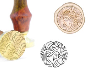 wave sector pattern wax seal stamp