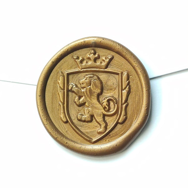 The Lion Crown And Shield  Family Badge Wax Seal Stamp Kit