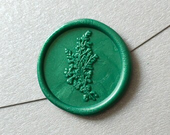 Herb and Flower Fern Wax Seal Stamp - Wax Seal Stamp Kit - Invitation Wax Seals