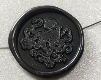 Octopus Wax Seal Kit, Brass Stamp Set, Invitation Decoration