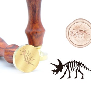 The Triceratops Skull Wax Seal Brass Stamp