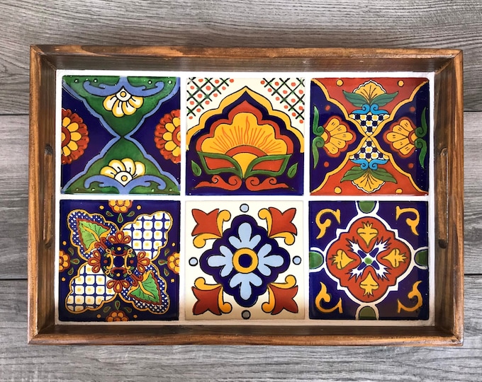 Mexican Tile Decorative Tray Etsy