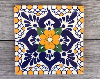 6&quot; Yellow &quot;Escamilla&quot; Mexican Tile Trivet