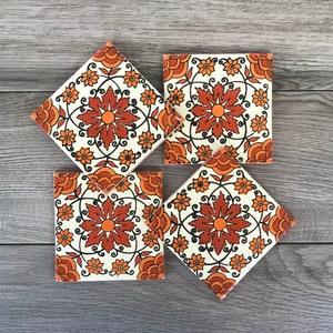 Tile Coasters (Red and Orange variations) – Artisianaux boutique