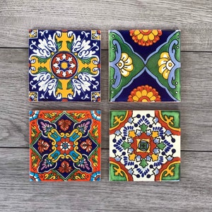 Choose Your Own Set of 4 Mexican Tile Coasters - Mix And Match