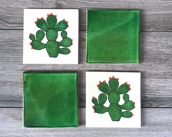 Mixed Set of 4 Mexican Tile Coasters