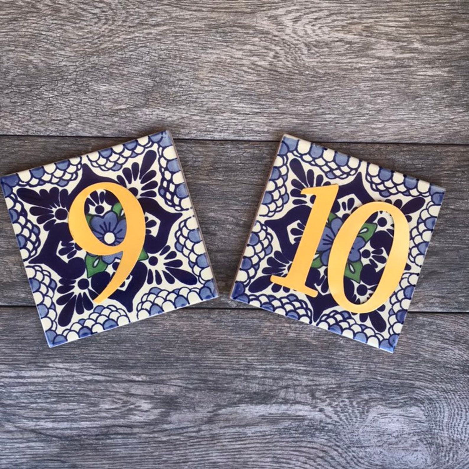 6 Mexican Tile Wedding Table Numbers | Etsy
